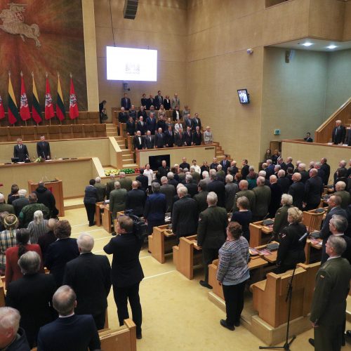 Laisvės premijos įteikimo partizanams ceremonija  © Dainiaus Labučio (ELTA), LR Seimo nuotr.