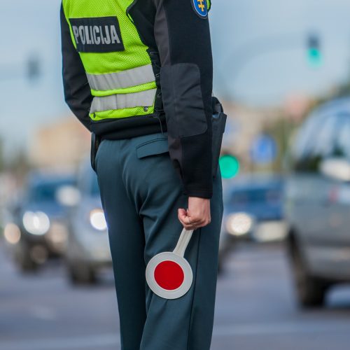 Policijos reidas Taikos prospekte  © Laimio Steponavičiaus nuotr.