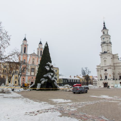 Kaunas atsisveikina su Kalėdų egle  © Laimio Steponavičiaus nuotr.