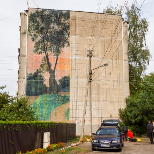 Freska ant Kauno daugiabučio  © Laimio Steponavičiaus nuotr.