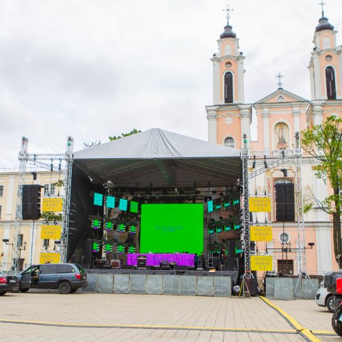 Pasiruošimas Kauno gimtadienio šventei eina į pabaigą  © Laimio Steponavičiaus nuotr.