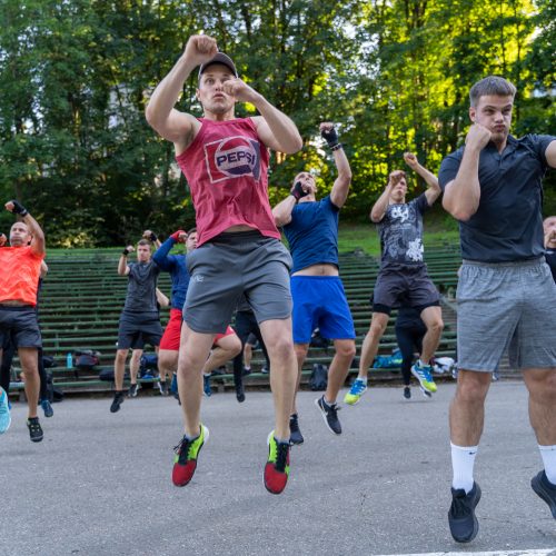 Vieša bokso treniruotė su V.Stapulioniu  © Justinos Lasauskaitės nuotr.