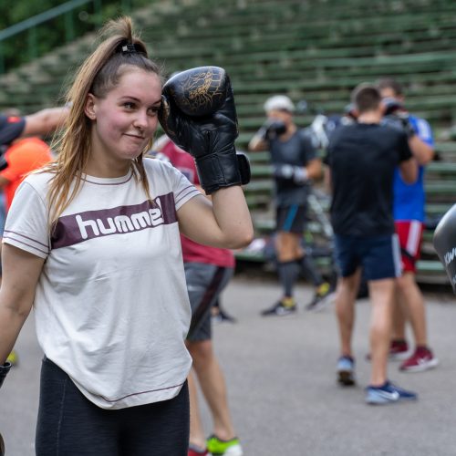 Vieša bokso treniruotė su V.Stapulioniu  © Justinos Lasauskaitės nuotr.