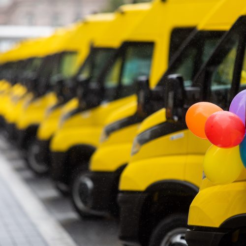 Savivaldybėms perduoti 25 geltonieji autobusiukai  © I. Gelūno / Fotobanko, D. Labučio / ELTOS nuotr.