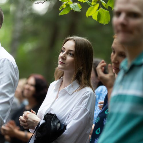 J. Vaitkutės ir A. Mamontovo instaliacijos „Anglies miškas“ pristatymas  © G. Skaraitienės / BNS nuotr.