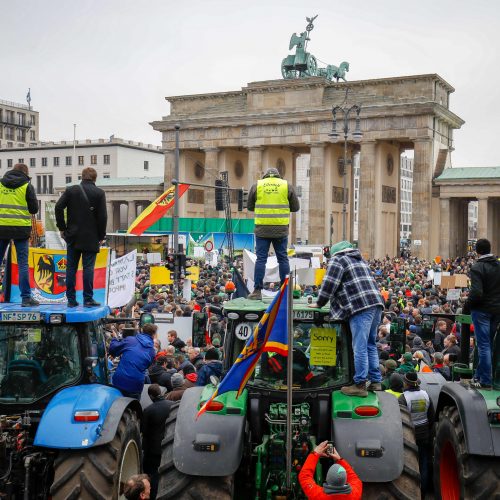 Ūkininkų protestas Berlyne  © Scanpix nuotr.