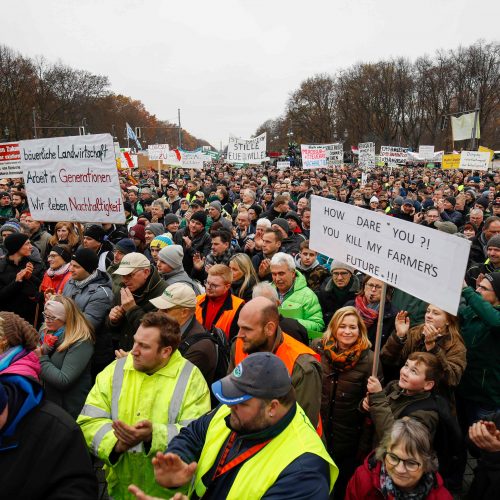 Ūkininkų protestas Berlyne  © Scanpix nuotr.