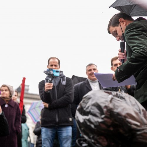 Mitingas už šnipinėjimą nuteistam A. Paleckui palaikyti  © Ž. Gedvilos  / Fotobanko nuotr.