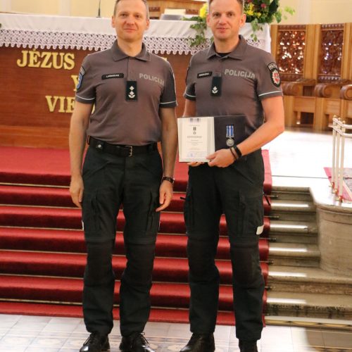 Kauno policijos pareigūnų priesaika ir apdovanojimai  © Policijos nuotr.