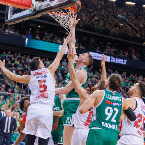 Eurolyga: Kauno „Žalgiris“ – Pirėjo „Olympiacos“ 72:74  © E. Ovčarenko / BNS nuotr.