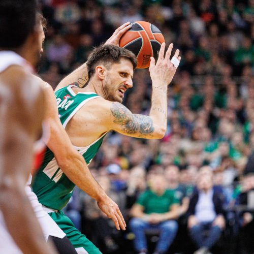 Eurolyga: Kauno „Žalgiris“ – Pirėjo „Olympiacos“ 72:74  © E. Ovčarenko / BNS nuotr.