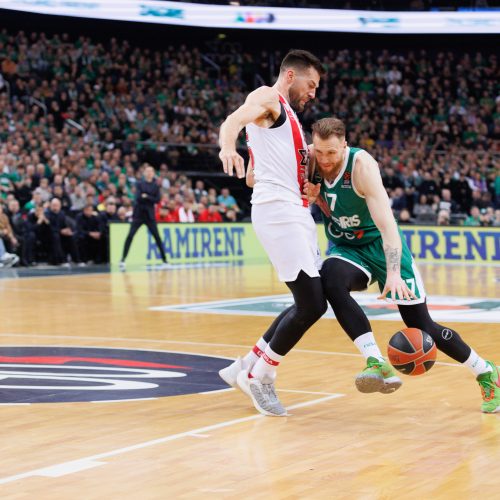 Eurolyga: Kauno „Žalgiris“ – Pirėjo „Olympiacos“ 72:74  © E. Ovčarenko / BNS nuotr.