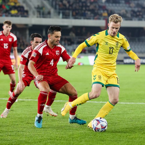 UEFA Tautų lygos rungtynės: Lietuva – Gibraltaras 1:0  © T.Biliūno/BNS nuotr.