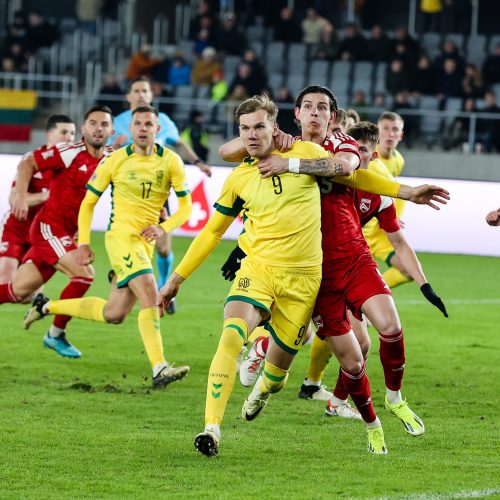 UEFA Tautų lygos rungtynės: Lietuva – Gibraltaras 1:0  © T.Biliūno/BNS nuotr.