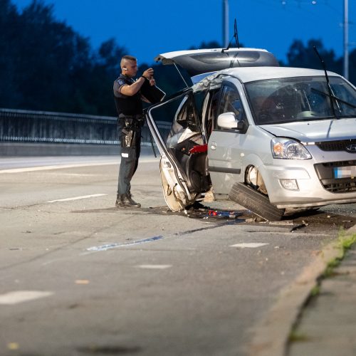 Avarija O. Milašiaus gatvėje Vilniuje  © Ž.Gedvilos/BNS nuotr.