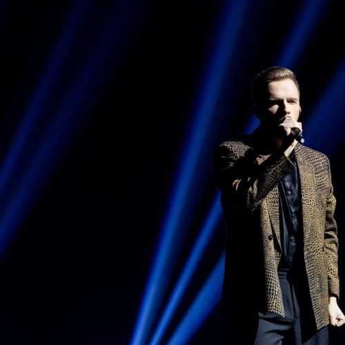 Nacionalinės „Eurovizijos“ atrankos „Pabandom iš naujo“ antrojo pusfinalio filmavimas  © Ž.Gedvilos/BNS nuotr.