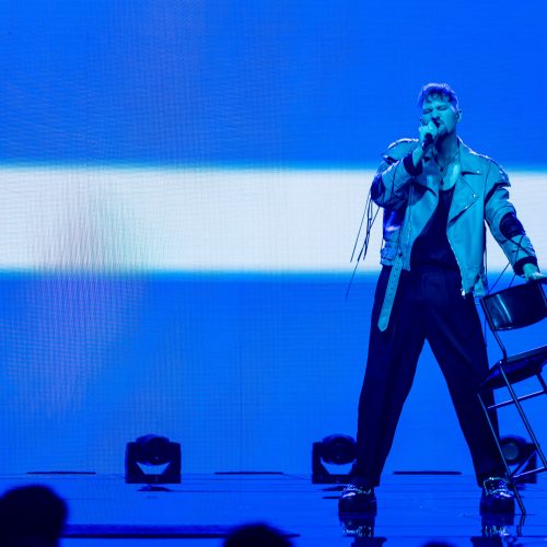 Nacionalinės „Eurovizijos“ atrankos „Pabandom iš naujo“ antrojo pusfinalio filmavimas  © Ž.Gedvilos/BNS nuotr.