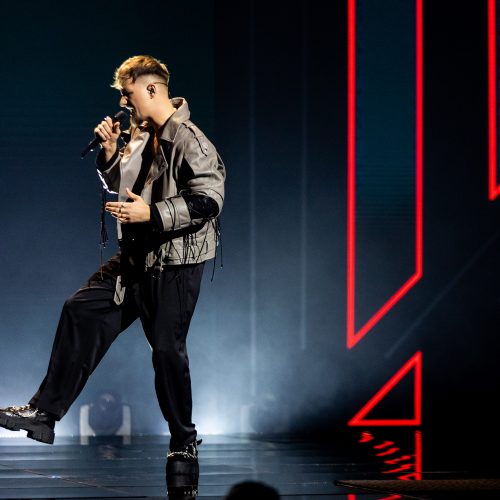 Nacionalinės „Eurovizijos“ atrankos „Pabandom iš naujo“ antrojo pusfinalio filmavimas  © Ž.Gedvilos/BNS nuotr.