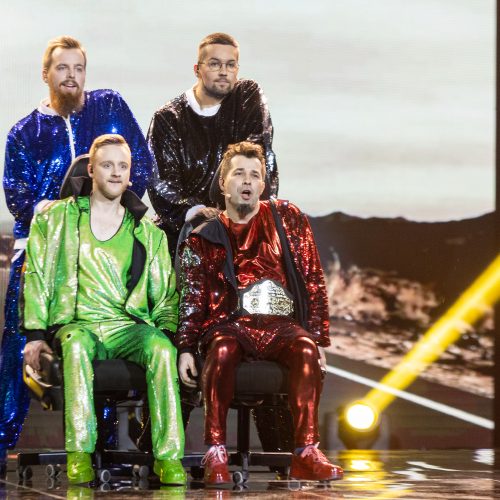 Nacionalinės „Eurovizijos“ atrankos „Pabandom iš naujo“ antrojo pusfinalio filmavimas  © Ž.Gedvilos/BNS nuotr.