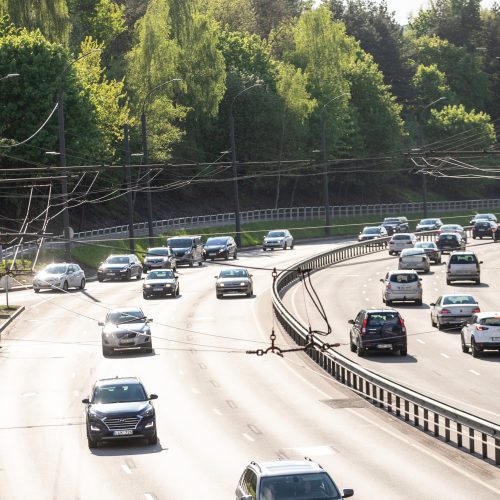 Automobilių spūstys Kaune  © Justinos Lasauskaitės nuotr.