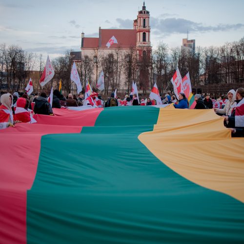 Baltarusijos diasporos atstovai Vilniuje minėjo Laisvės dieną  © J. Elinsko/ELTOS nuotr. 