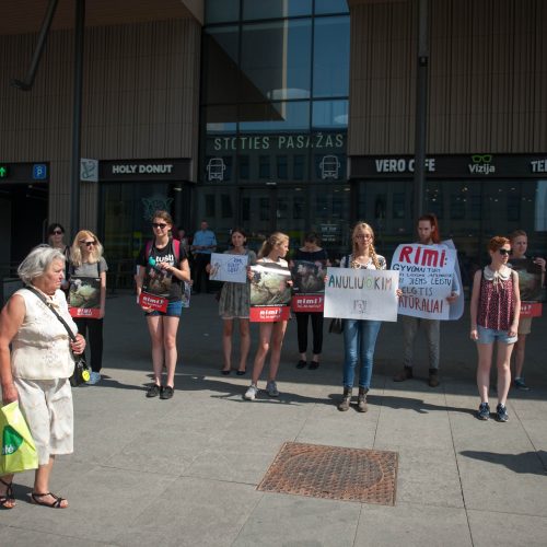 Vištų gynėjų protestas Kaune  © Akvilės Snarskienės nuotr.