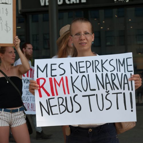 Vištų gynėjų protestas Kaune  © Akvilės Snarskienės nuotr.