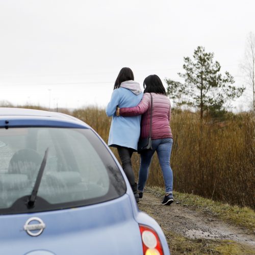 BMW avarija Kairių kelyje  © Vytauto Petriko nuotr.