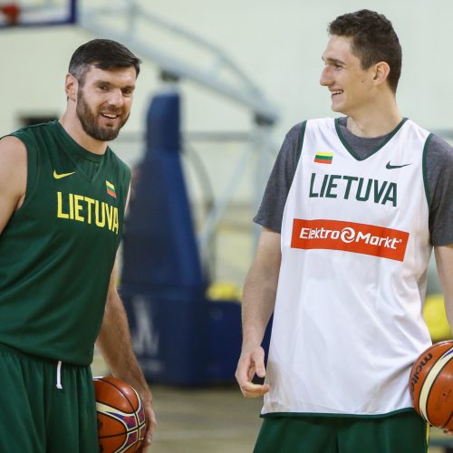 Lietuvos vyrų krepšinio rintinės treniruotė  © Vytauto Petriko nuotr.