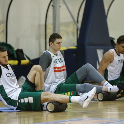 Lietuvos vyrų krepšinio rintinės treniruotė  © Vytauto Petriko nuotr.