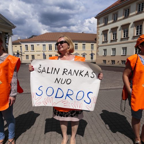 „Solidarumo“ protestas prie Prezidentūros  © G. Bartuškos / ELTOS nuotr.