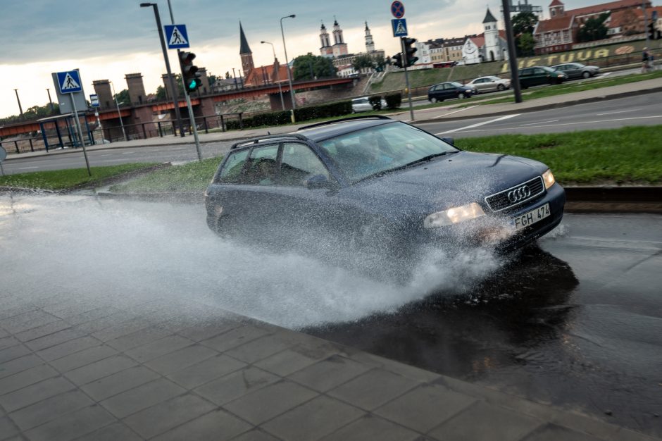 Netoli Vytauto Didžiojo tilto – nekasdienis vaizdas