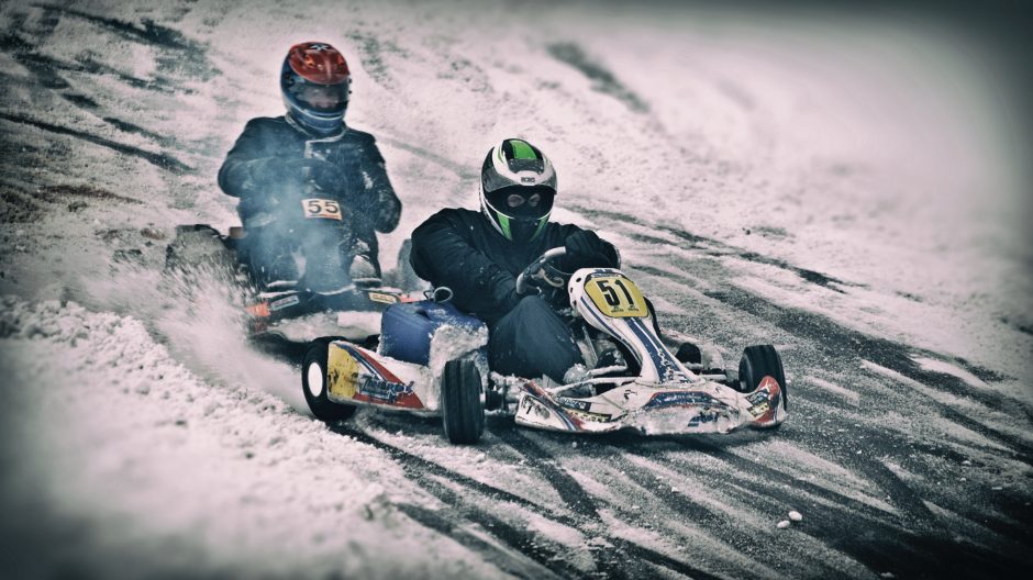 Kartingo žiemos varžybose – svečiai iš užsienio