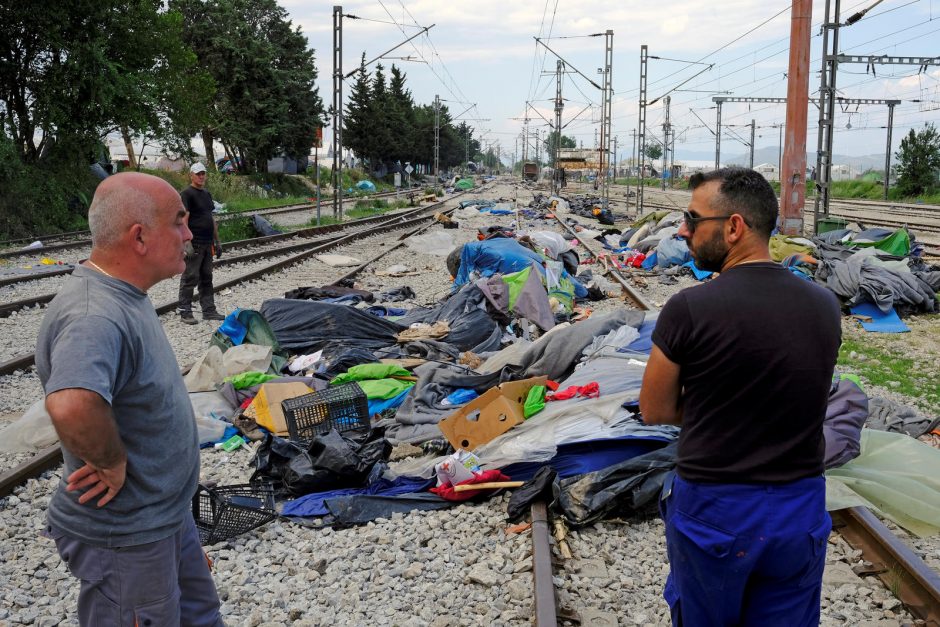 Evakuota Graikijos pasienyje buvusi migrantų stovykla