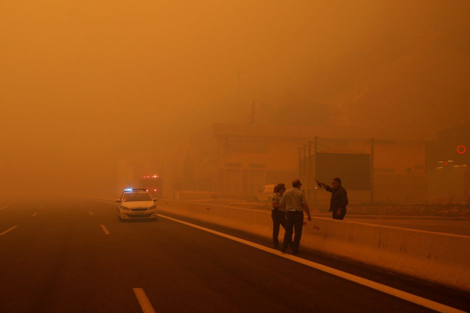 Atėnus apgaubė didelio miškų gaisro dūmai