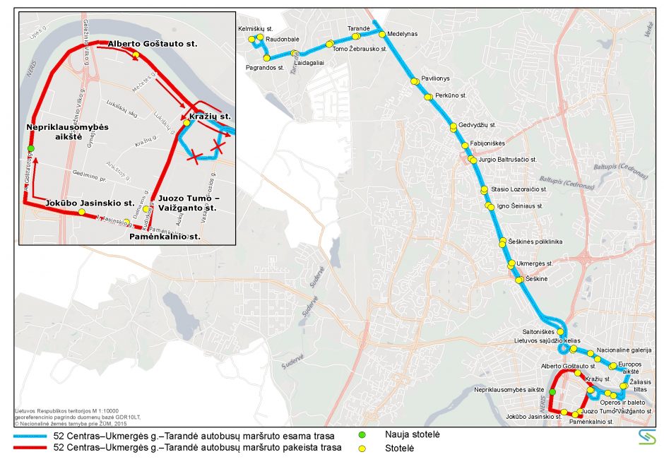 Iki spalio mėnesio bus laikinų eismo pakeitimų Lukiškių gatvėje