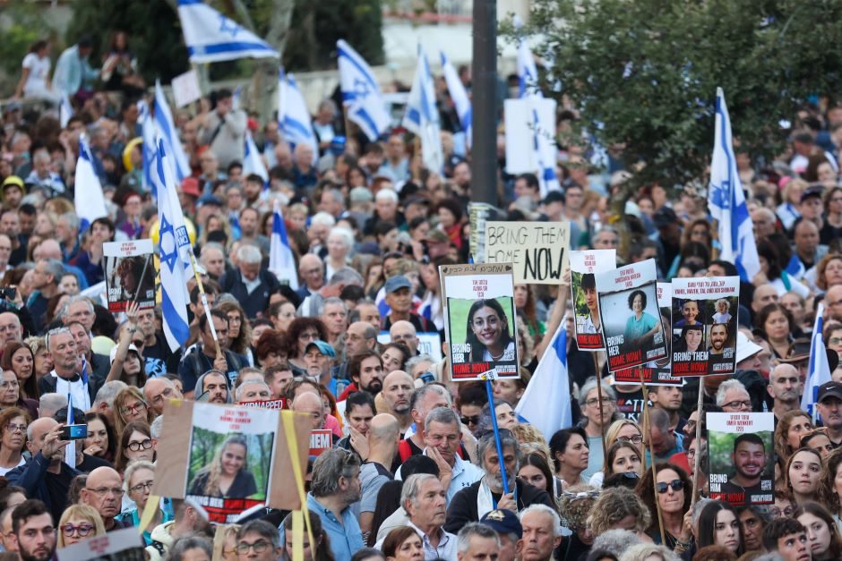 Izraelio žmonių eitynės už įkaitų išlaisvinimą pasiekė Jeruzalę