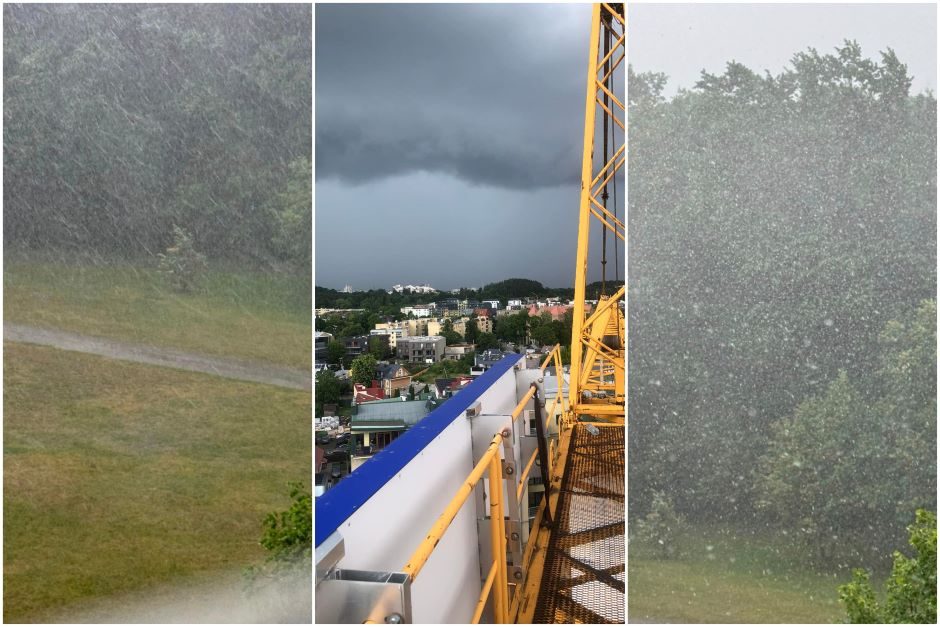 Sostinėje – stipri liūtis: lietus pila kaip reikiant