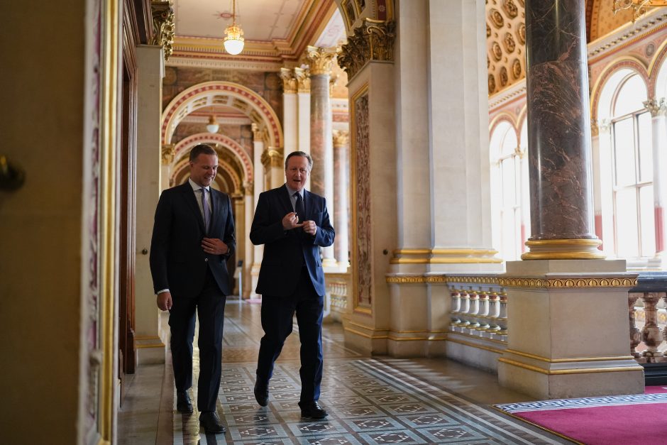 G. Landsbergis su D. Cameronu aptarė paramą Ukrainai, sankcijų Rusijai stiprinimą