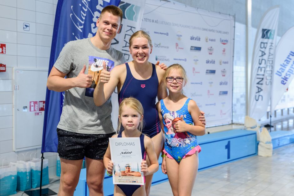 D. Rapšio taurės plaukimo varžybose – olimpiečio D. Grigalionio šeimos triumfas