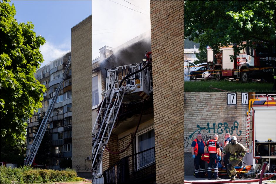 Vilniaus Žirmūnų rajone užsiliepsnojo butas, evakuota 10 žmonių