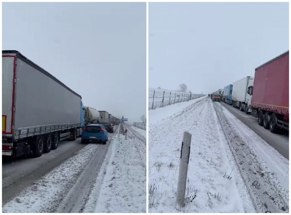 Dėl masinių avarijų kelyje „Via Baltica“ – vis dar chaosas: negali patekti net kelininkai