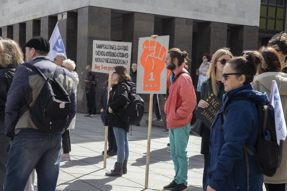 Profesinių sąjungų eisena Kaune: reikalavo poilsio ir didesnės algos