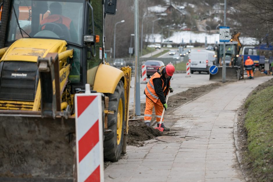 Atnaujinta Olandų gatve vilniečiai galės važiuoti jau balandį