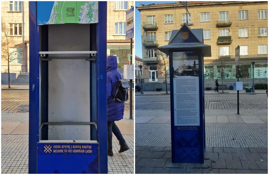 Sulaužytą stendą sutvarkė akimirksniu