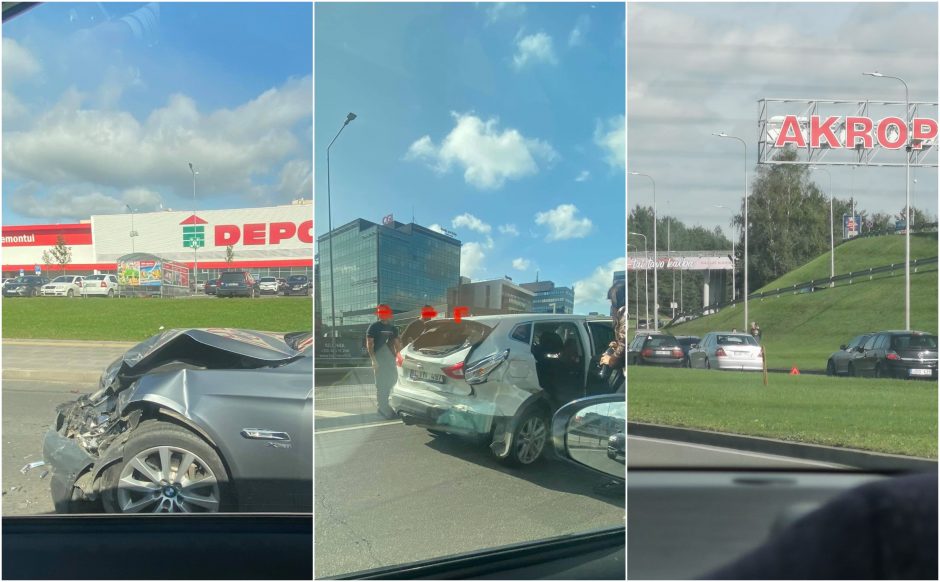 Popietę Vilniuje – dvi avarijos: į ligoninę išvežtas žmogus
