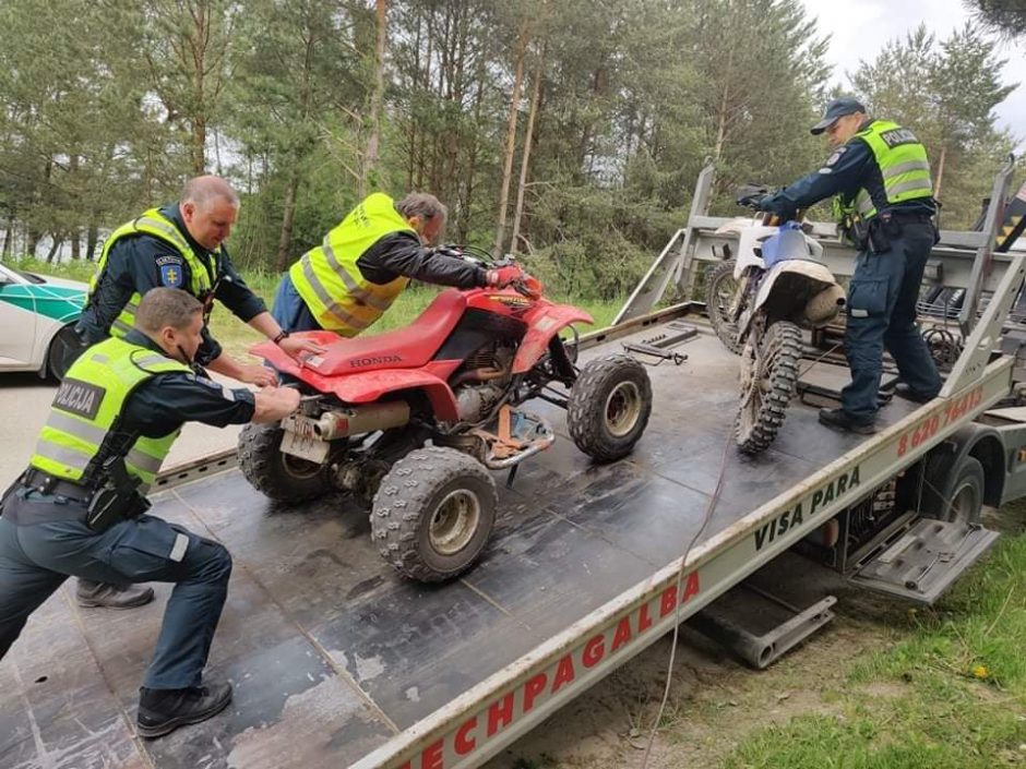 Per reidą nubausti 8 keturračių ir motociklų vairuotojai