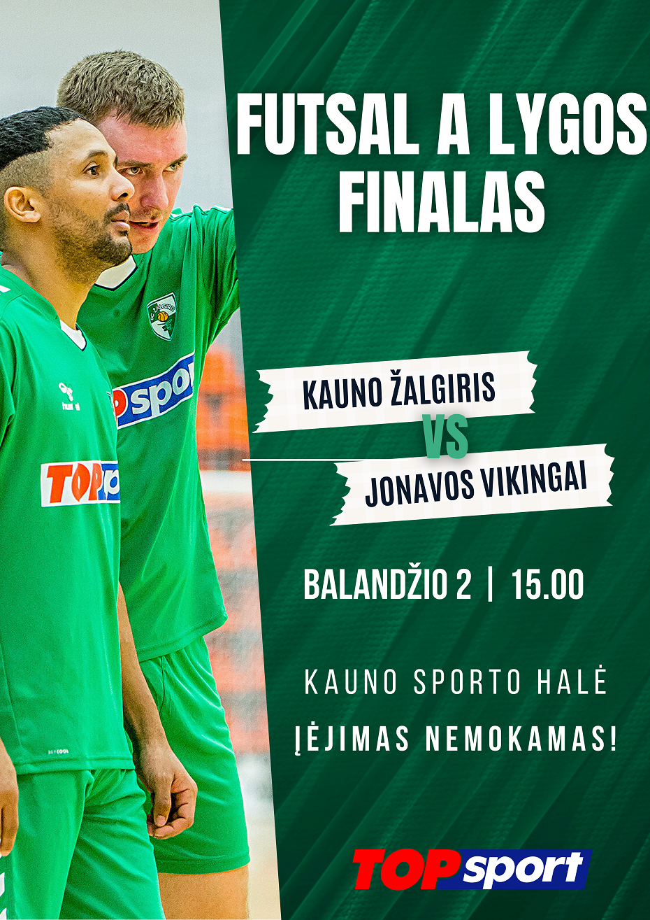 „Kauno Žalgirio“ salės futbolo komandai liko vienas žingsnis iki aukso!