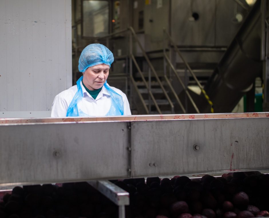 Ukrainietės džiaugiasi darbu Kėdainių konservų fabrike