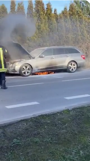 Po nelaimės mergina dėkoja už pagalbą: vairuotojai paskolino dešimt gesintuvų